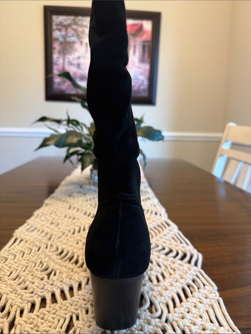 Earth Black Suede Mid-Calf Heeled Boots - Picture 9 of 12